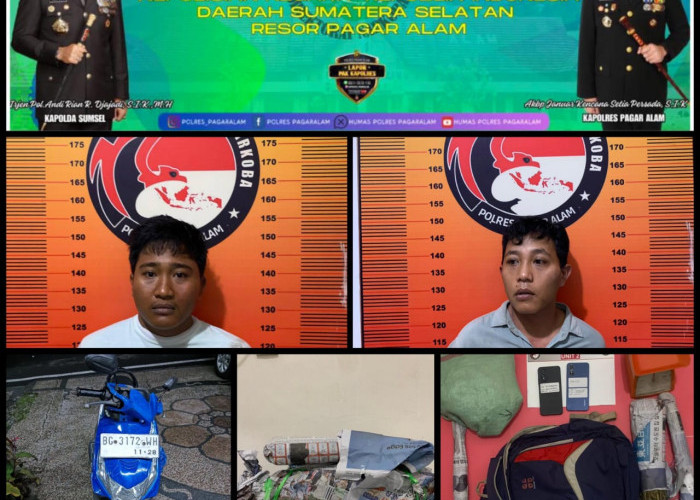 Satresnarkoba Polres Pagar Alam Amankan Dua Bersaudara dan Sita 1,7 Kg Ganja