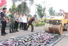 Polres Muba Musnahkan Barang Bukti Hasil Operasi Pekat