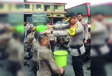 Bintara Remaja Polres Lahat Ikut Tradisi Pembaretan
