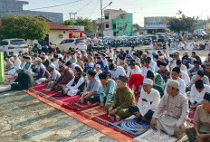 Warga Muhammadiyah Empat Lawang Shalat Idul Fitri 1447 H dengan Khidmat di lapangan Polsek Tebing Tinggi