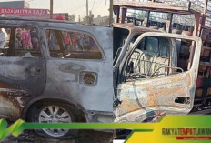 Truk Gas Terbakar, Dua Mobil Hangus dalam Kebakaran Besar di Palembang-Betung