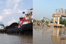 Jembatan P6 Sungai Lalan Muba Hancur, Dihantam Tongkang Batu Bara