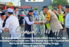 Penjabat Bupati Empat Lawang Pimpin Shalat Idul Fitri di Polsek Tebing Tinggi