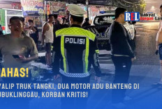 Nahas! Nyalip Truk Tangki, Dua Motor Adu Banteng di Lubuklinggau, Korban Kritis!