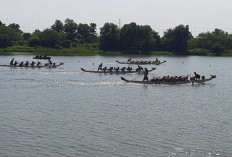 Antusias Saksikan Lomba Dayung Perahu Naga 