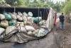 Truk Bermuatan 10 Ton Kulit Kemiri Terbalik